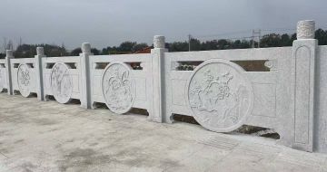 广西芝麻白河道栏杆 石材栏杆