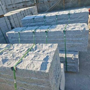 广西芝麻白自然面整石 坐凳