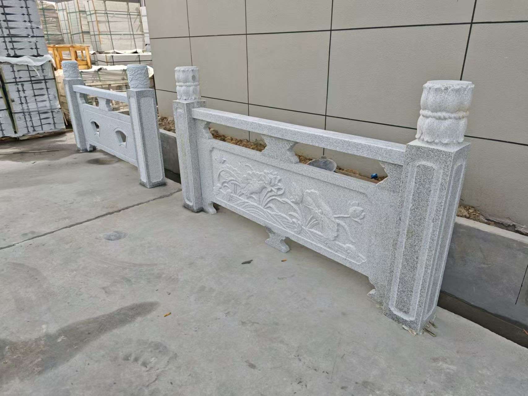 广西芝麻白河道栏杆 石材栏杆